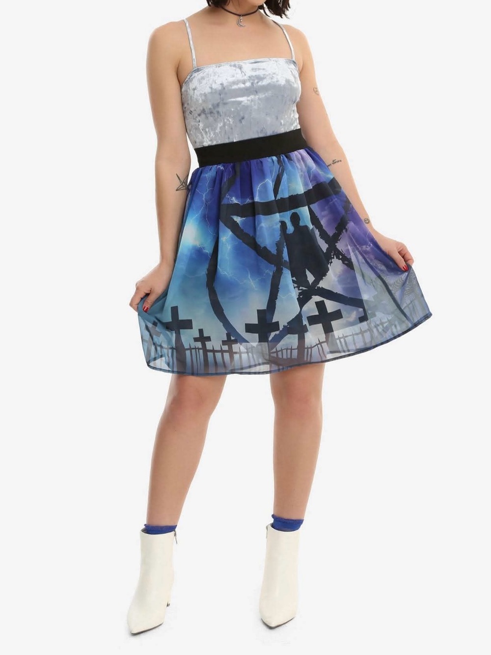 NWOT Supernatural Silhouette Chiffon Skirt